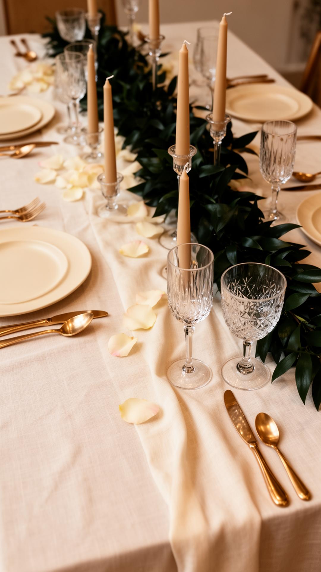 Refined wedding tablescape detailing
