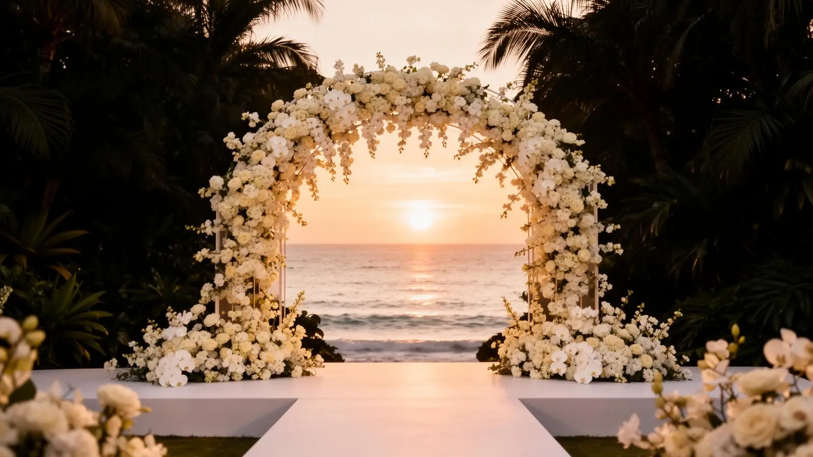 Destination ceremony at sunset